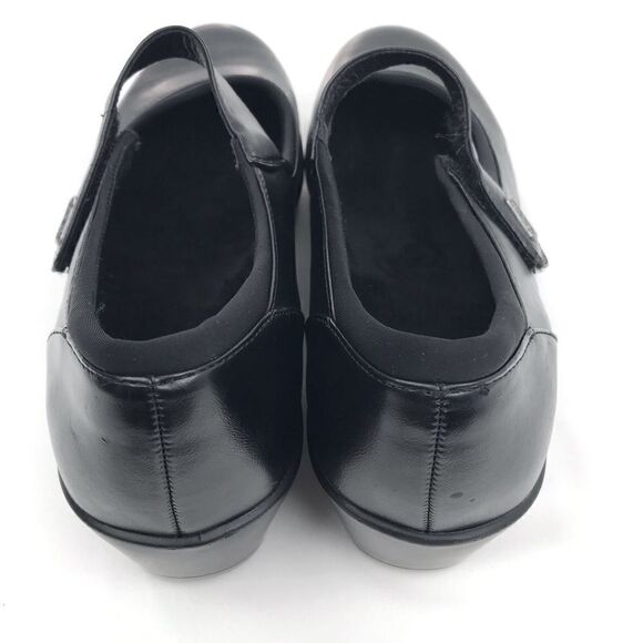 YUU Chandra Black Mary Jane Heeled Faux Leather Comfort Shoes - Picture 13 of 14